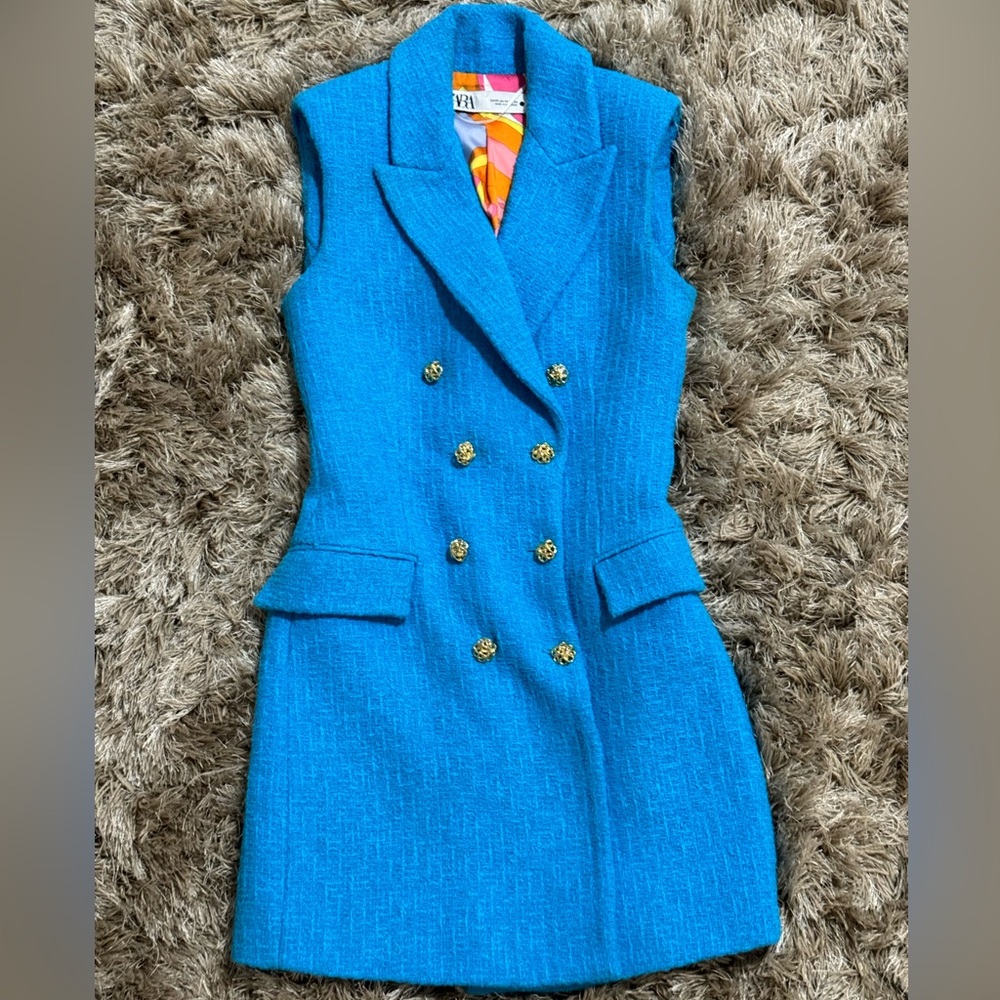 Zara Textured Double blazer dress size XS